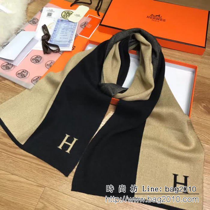 HERMES愛馬仕原單出口招牌男款羊絨圍巾 LLWJ6256